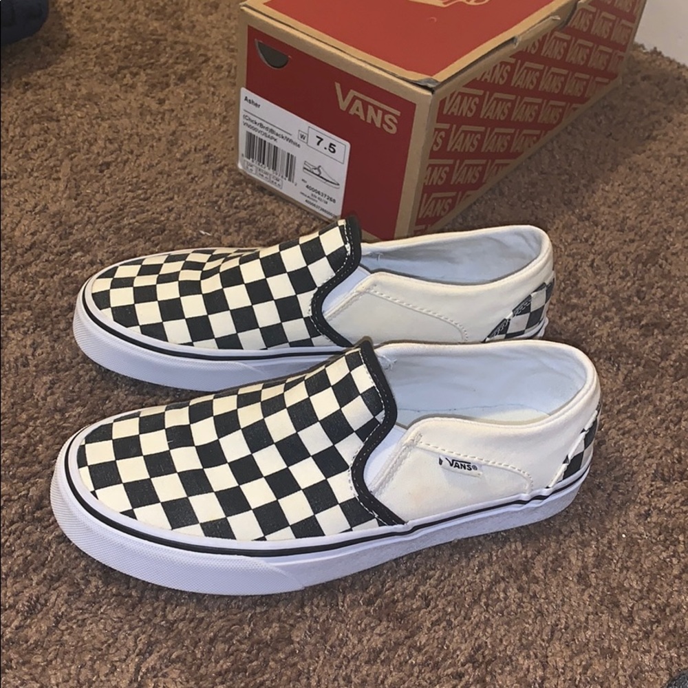 Slip on checkered vans
